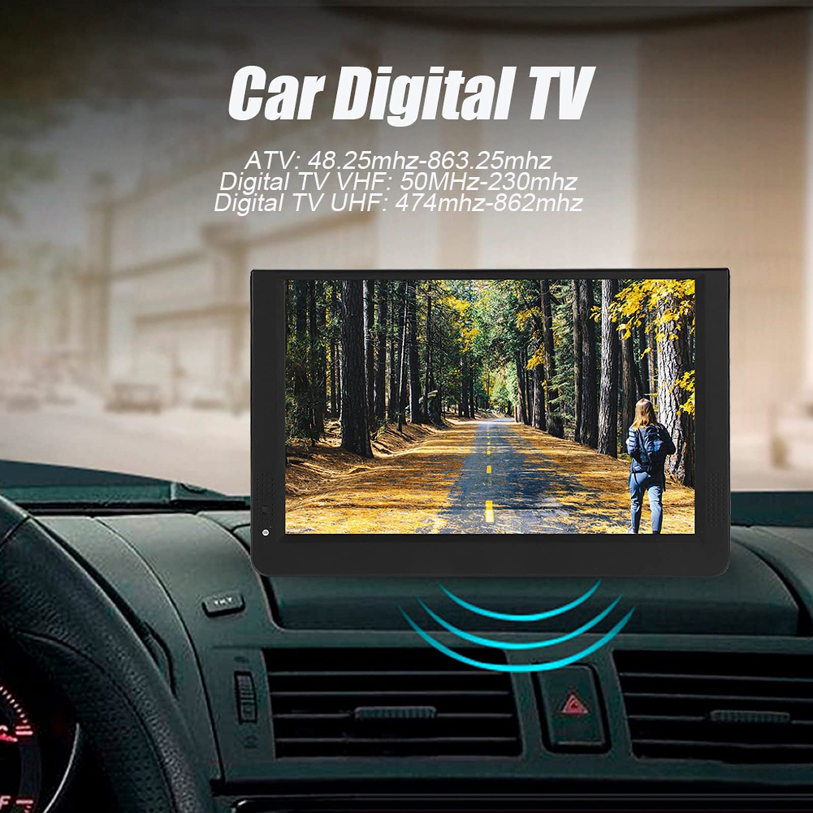 Byged TV digital de carro de 12 polegadas, visão 1280 * 800 1080P